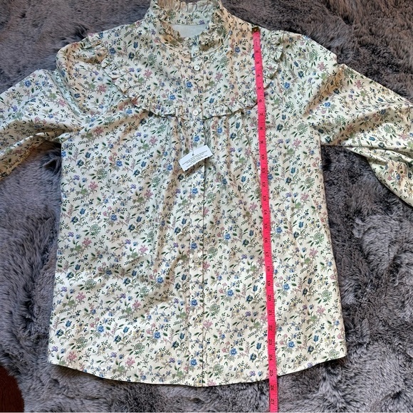 NWOT Weekend Max Mara Label-cut Sophia Ruffled Floral Shirt Size: M US4/6 Spring - Picture 15 of 15